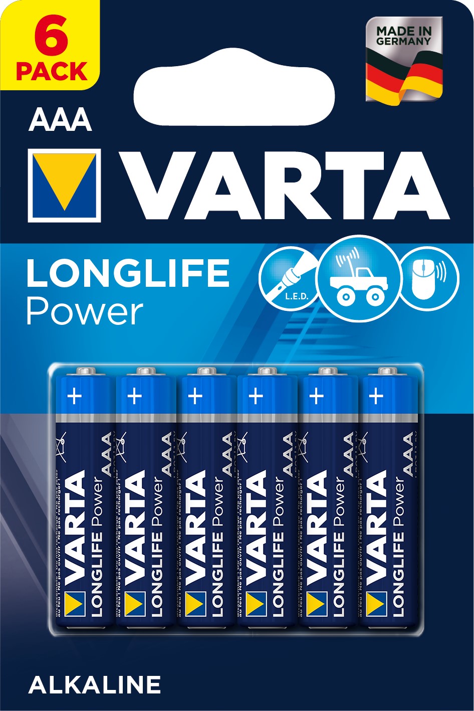 VARTA LONGLIFE POWER Pile alcaline AAA/LR03 x6 VARTA