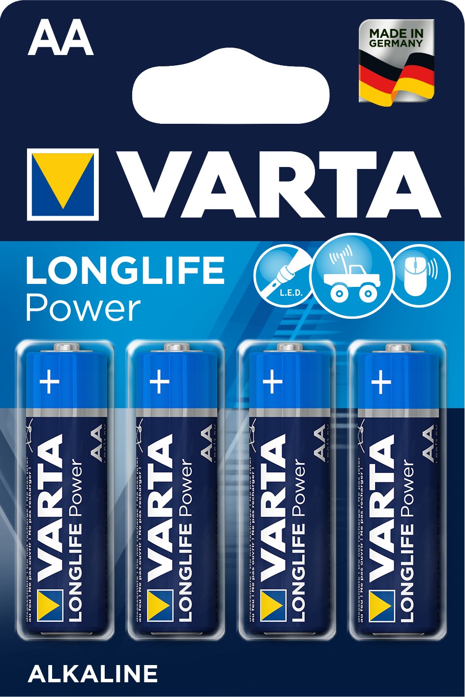 VARTA LONGLIFE POWER Pile alcaline AA/LR6 x4 VARTA