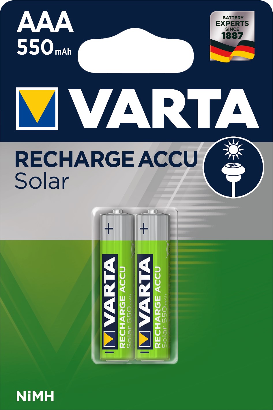 VARTA ACCU AAA/R03 x2 550mAh pour lampe solaire VARTA