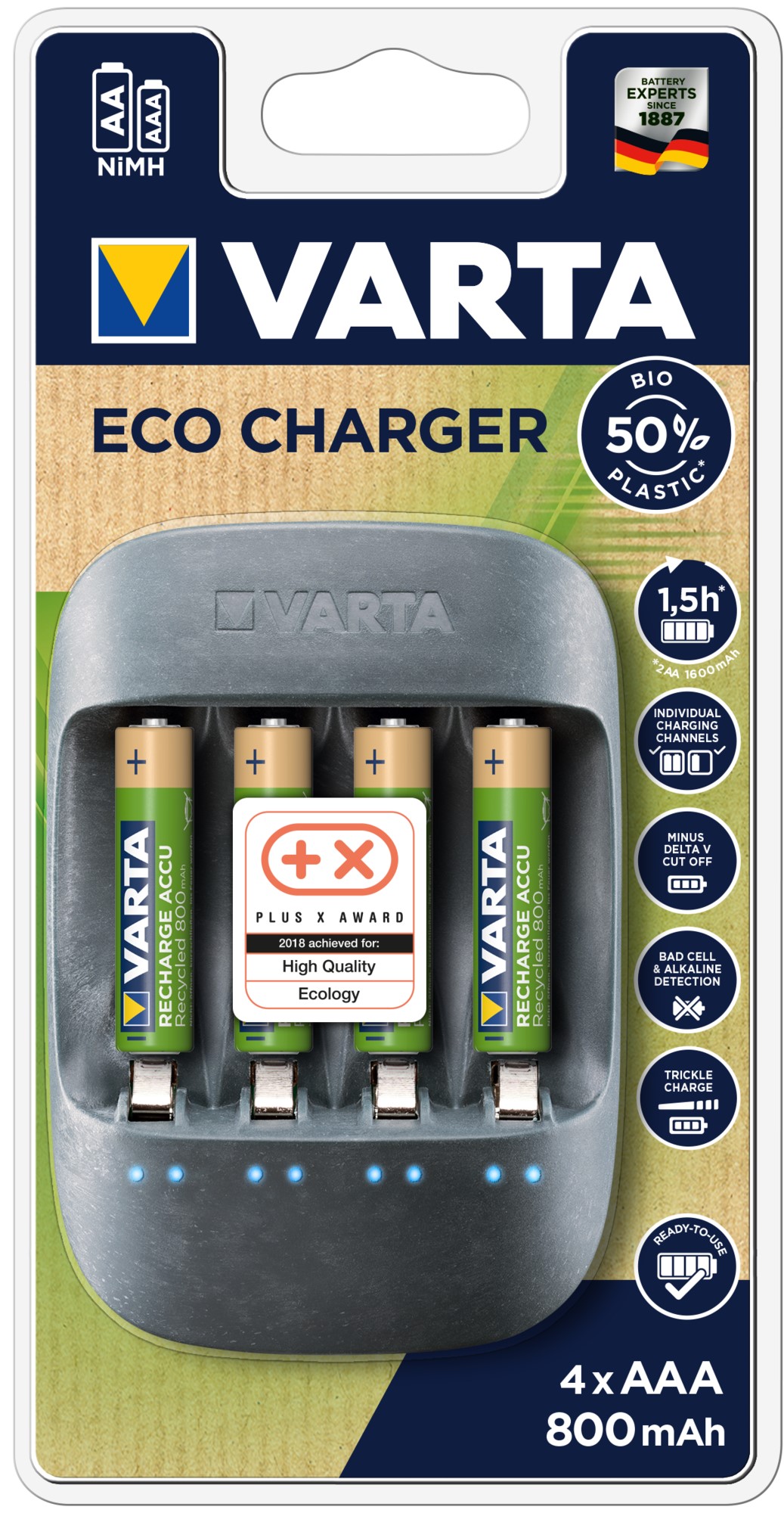 VARTA CHARGEUR eco + accus AAA x4 800mAh VARTA