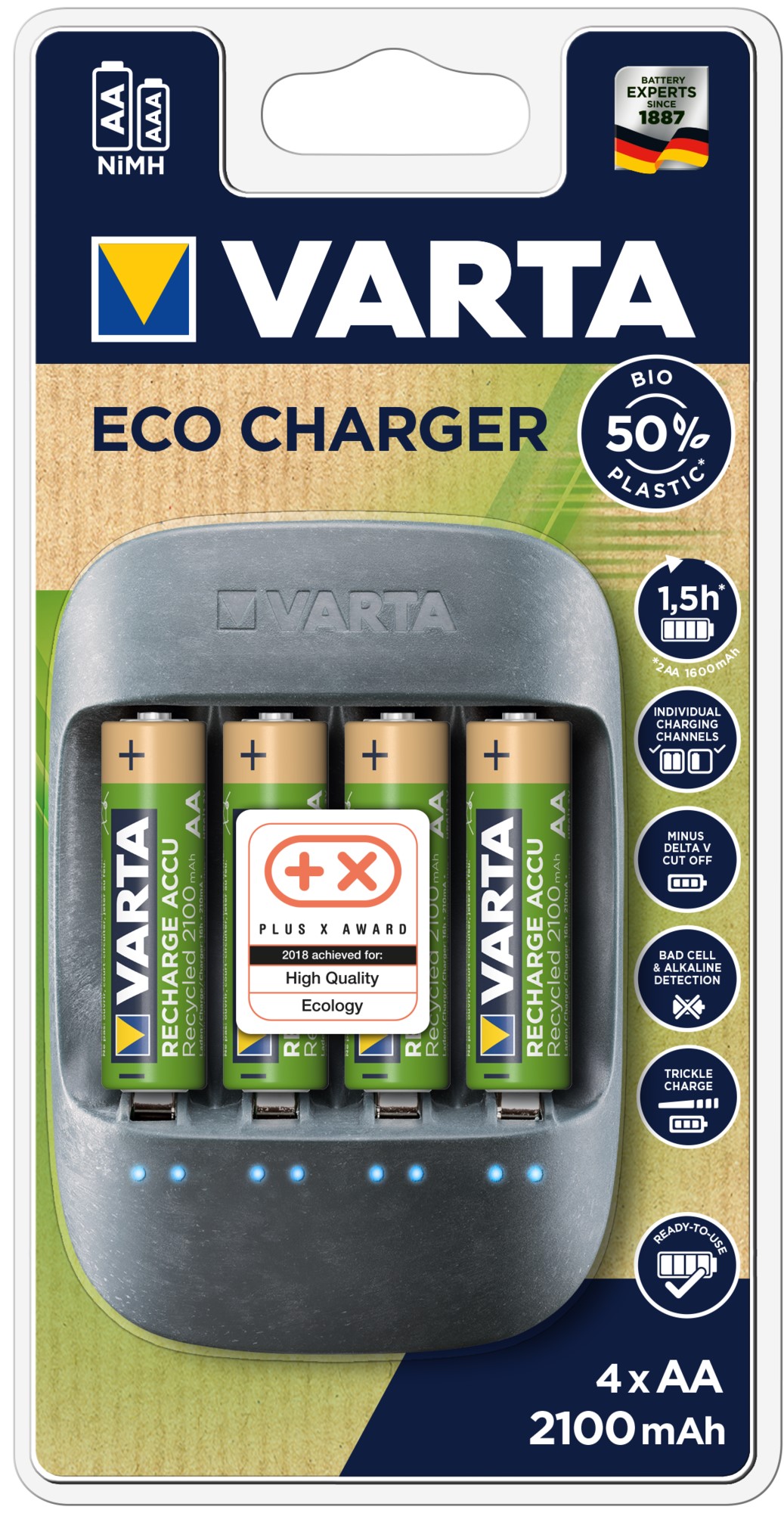 VARTA CHARGEUR eco + accus AAx4 2100 mAh VARTA