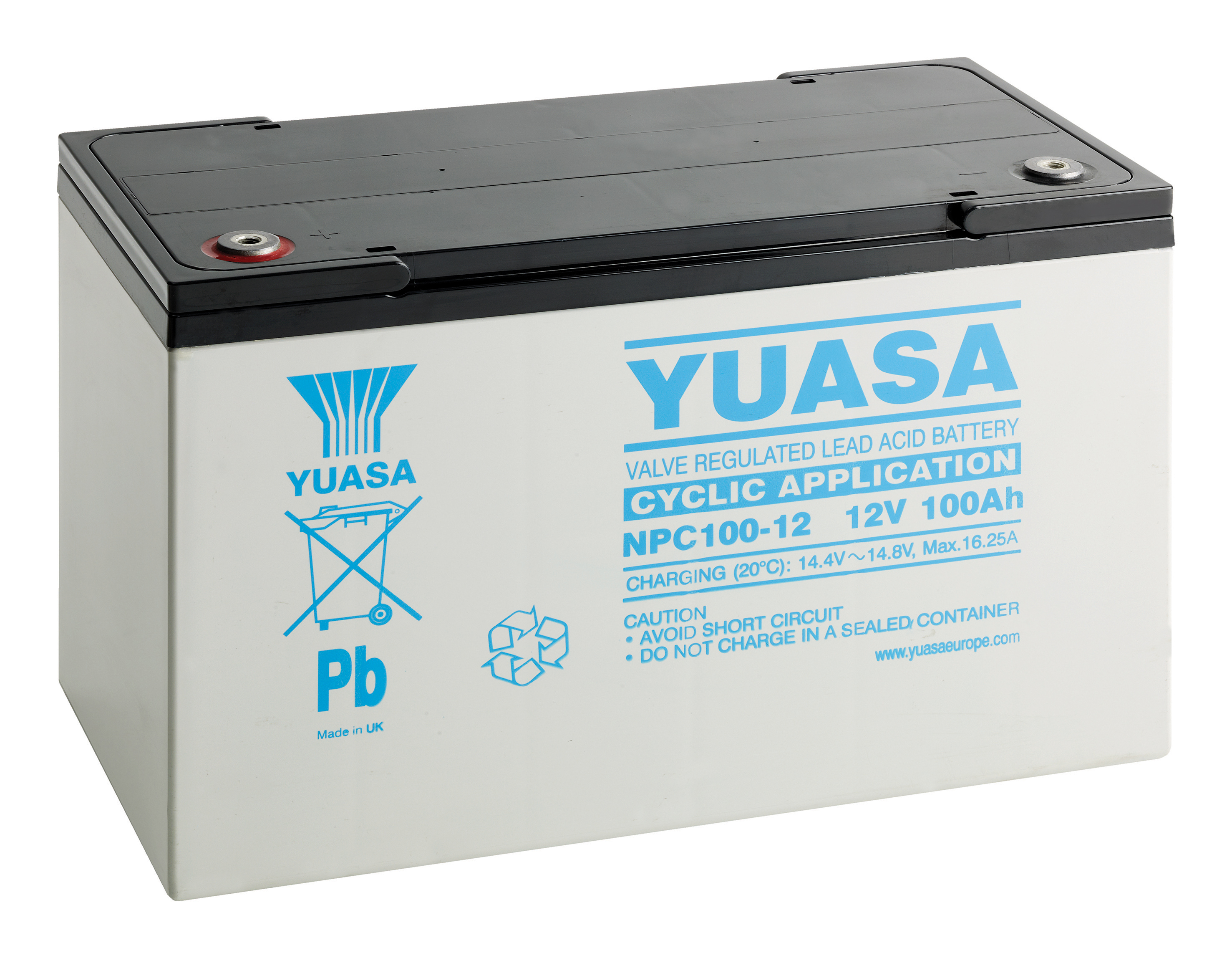 YUASA Plomb Etanche NPC100-12 - applications cycliques 12V 100Ah YUASA