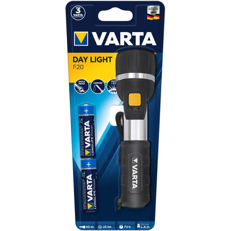 VARTA TORCHE AA x2 inclues LED Cree 3W aluminium 180lm 85 m VARTA