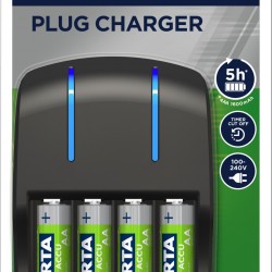 VARTA CHARGEUR plug 5h 4 canaux AAA/AA + AA x4 2100 mAh pré-chargés VARTA