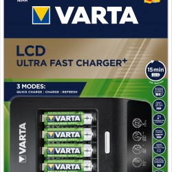 VARTA Chargeur 15 minutes LCD + 4 accus AA 2100mAh VARTA