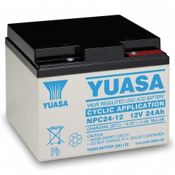 YUASA Plomb Etanche NPC24-12 - applications cycliques 12V 24Ah YUASA